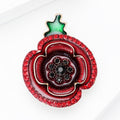 Alloy Enamel Rhinestone Poppy Flower Brooch For Women's Clothing Decoration view 3