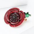 Alloy Enamel Rhinestone Poppy Flower Brooch For Women's Clothing Decoration view 2