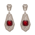 Vintage Court Style Alloy Rhinestone Irregular Geometric Square Stud Earrings For Women view 5