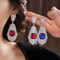 Vintage Court Style Alloy Rhinestone Irregular Geometric Square Stud Earrings For Women view 1