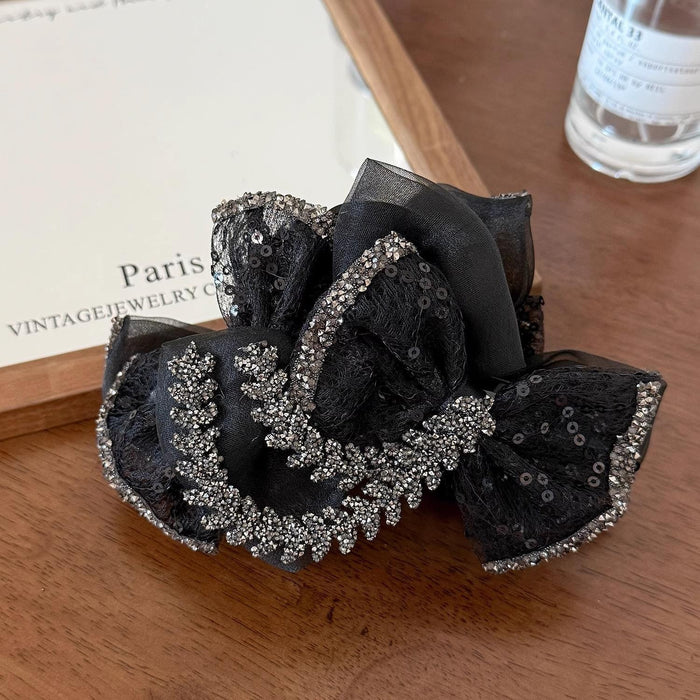 French Pearl Butterfly Claw Clip Retro Luxury Hair Accessory