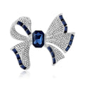 Alloy Rhinestone Bow Brooch Elegant Lapel Pin For Formal Apparel view 2