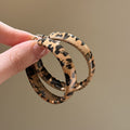 Iron Maillard Retro Geometric Leopard Print Round Hoop Earrings For Women view 4
