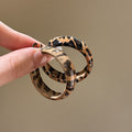 Iron Maillard Retro Geometric Leopard Print Round Hoop Earrings For Women view 2