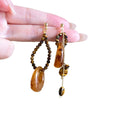 Maillard Vintage Resin Tiger Eye Round Asymmetric Flower Stud Earrings With Silver Needle Posts view 5