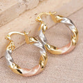 Gentle Japanese Korean Spiral Ear Cuff For Women, Tricolor Oil Painted Metal Vacation Jewelry Earrings view 1