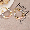 Gentle Japanese Korean Spiral Ear Cuff For Women, Tricolor Oil Painted Metal Vacation Jewelry Earrings view 3
