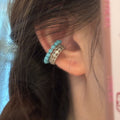 Sparkling Zircon Hollow Geometric Round Clip-on Earrings Light Luxury Minimalist Ear Cuffs view 4