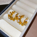 Chic Faux Pearl Twisted U Shaped Drop Earrings For Women Elegant Light Luxury Round Ear Jewelry view 2