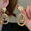 Alloy Smooth Teardrop Hollow Pendant Drop Earrings For Women, European Style view 3