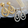 Alloy Smooth Teardrop Hollow Pendant Drop Earrings For Women, European Style view 2