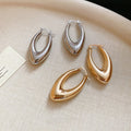 Glossy Metal Waterdrop Pendant Drop Earrings Minimalist European American Stud Style Jewelry view 3