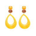 Resin Teardrop Geometric Round Pendant Drop Earrings, Western Fashion Silver Needle Stud Style view 5