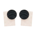 Geometric Acrylic Shell Wood Bead Drop Earrings Retro Square Stud Dangle Earrings For Women view 5