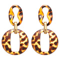 European American Style Acrylic Round Hollow Geometric Drop Earrings With Silver Needle view 5