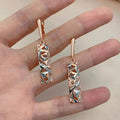 Niche Design Tech Style Geometric Triangle Drop Earrings For Women, Trendy Statement Accessory view 2
