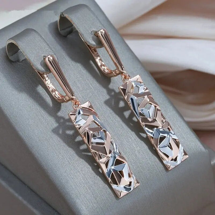 Niche Design Tech Style Geometric Triangle Drop Earrings For Women, Trendy Statement Accessory