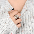 Vintage Distressed Cross Multi Layer Ring For Women, Trendy Style Finger Jewelry view 3