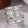 Vintage Distressed Cross Multi Layer Ring For Women, Trendy Style Finger Jewelry view 2