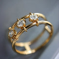 European Minimalist Double Layer Ring With Micro Paved Zircon Fashion Jewelry Accessory view 1