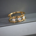 European Minimalist Double Layer Ring With Micro Paved Zircon Fashion Jewelry Accessory view 2