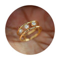 European Minimalist Double Layer Ring With Micro Paved Zircon Fashion Jewelry Accessory view 3