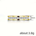 Minimalist Plain Band Ring For Women With Square Zircon, Classic Wedding And Daily Wear Accessory view 4