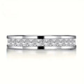 Minimalist Plain Band Ring For Women With Square Zircon, Classic Wedding And Daily Wear Accessory view 3