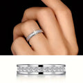 Minimalist Plain Band Ring For Women With Square Zircon, Classic Wedding And Daily Wear Accessory view 2