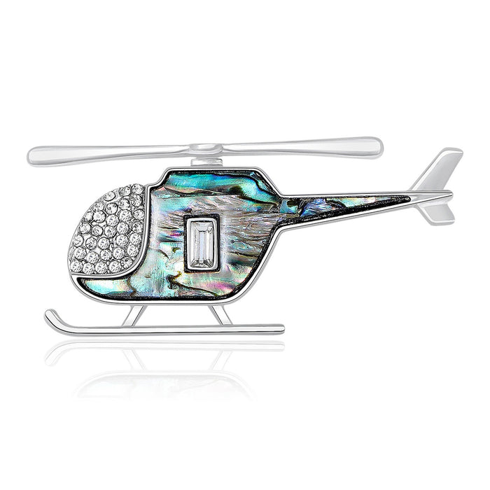 Alloy Abalone Shell Helicopter Brooch For Creative Unisex Apparel