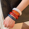 Minimalist Round Resin Geometric Bangle For Women Forest Style Niche Fashion Jewelry view 3
