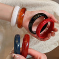 Minimalist Round Resin Geometric Bangle For Women Forest Style Niche Fashion Jewelry view 1