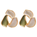 18K Gold Plated Alloy Irregular Round Enamel Stud Earrings Vintage Palace Style Jewelry view 5