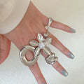 European American Alloy Round Flower Teardrop Ring Minimalist Geometric Statement Jewelry view 3