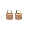 18K Gold Plated Copper Square Starry Pendant Drop Earrings With Silver Pins Elegant Light Luxury view 5