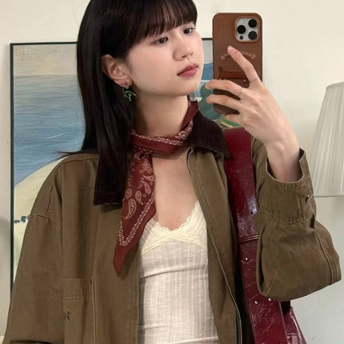 Ethnic Floral Printed Fabric Scarf Necklace For Women Retro Multi Wear Statement Accessory