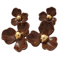 Acrylic Flower Stud Earrings With Silver Pins And Enamel Oil Drop Elegant European Style view 5