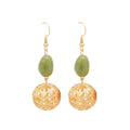 New Chinese Style Resin Round Hollow Pendant Drop Earrings For Women, Palace Inspired Light Luxury Ear Hooks view 5