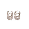 Light Luxury Copper Zircon Teardrop C-Shaped Drop Earrings For Women Fashion Ear Jewelry view 5