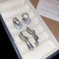 Light Luxury Copper Zircon Teardrop C-Shaped Drop Earrings For Women Fashion Ear Jewelry view 4