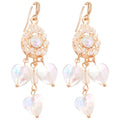 Light Luxury French Court Heart Teardrop Crystal Tassel Drop Earrings view 5