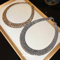 Vintage Ethnic Leopard Print Geometric Oval Iron Choker Necklace For Women view 4