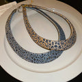 Vintage Ethnic Leopard Print Geometric Oval Iron Choker Necklace For Women view 2
