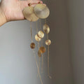 Copper Geometric Round Textured Tassel Drop Earrings European American Statement Jewelry view 1