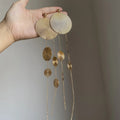 Copper Geometric Round Textured Tassel Drop Earrings European American Statement Jewelry view 2