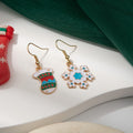 Cartoon Christmas Polar Bear Gingerbread Man Enamel Earrings Cute New Year Holiday Ear Jewelry view 4