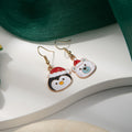 Cartoon Christmas Polar Bear Gingerbread Man Enamel Earrings Cute New Year Holiday Ear Jewelry view 3