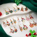 Cartoon Christmas Polar Bear Gingerbread Man Enamel Earrings Cute New Year Holiday Ear Jewelry view 1