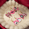 Halloween Pink Ghost Skull Cartoon Enamel Alloy Dangle Drop Earrings For Women Party Jewelry Earrings view 2