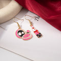 Halloween Pink Ghost Skull Cartoon Enamel Alloy Dangle Drop Earrings For Women Party Jewelry Earrings view 4